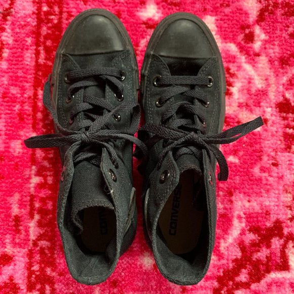 All Black Converse Chuck Taylor All Star High Tops - Picture 8 of 14